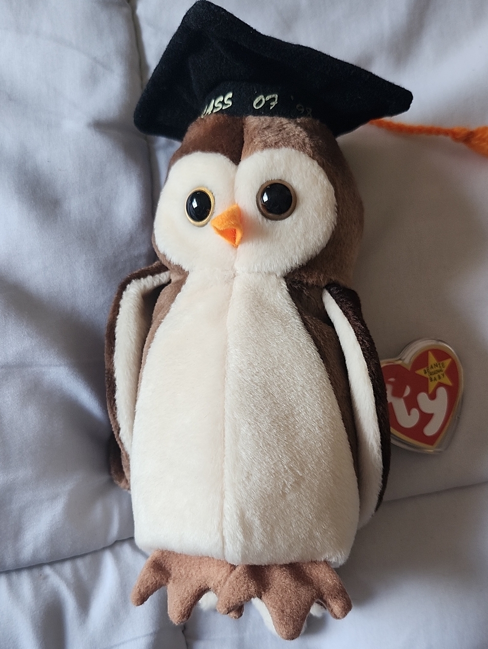 Ty Brown, Cream and Orange Owl with Graduation Cap